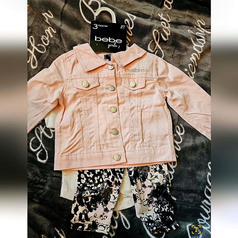 Toddler Girls 3pc Bebe jacket and pants set